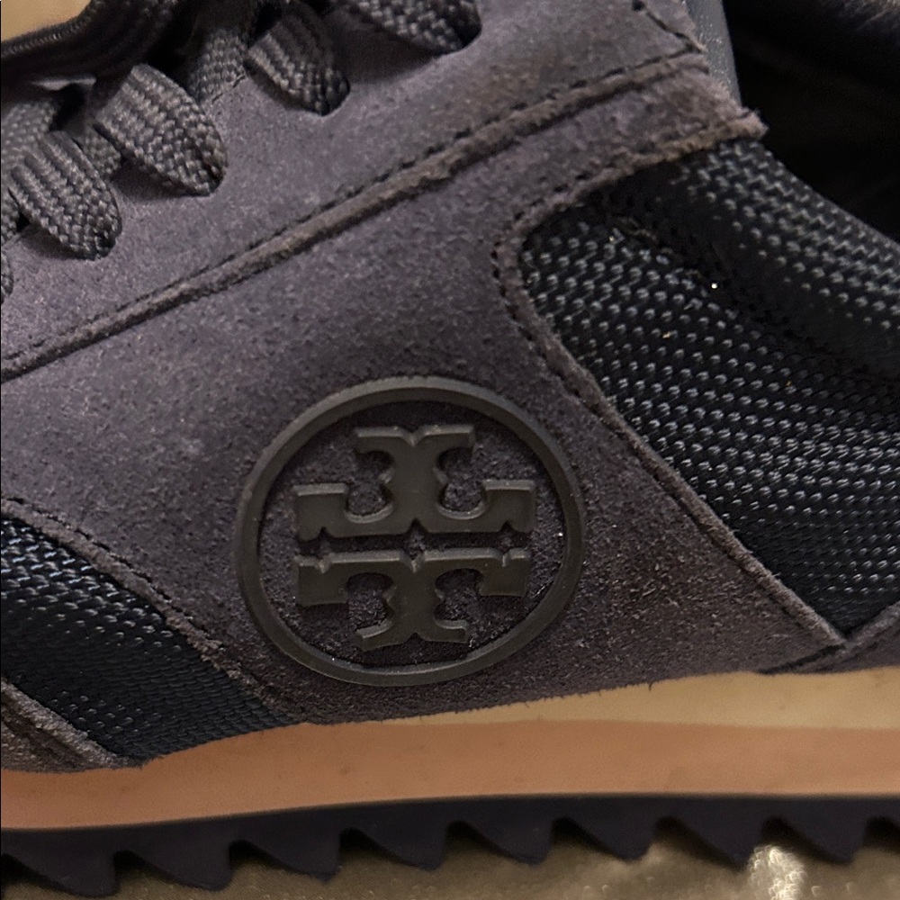 Preowned Tory Burch Navy and Cream Kids Sneakers - Picture 7 of 8